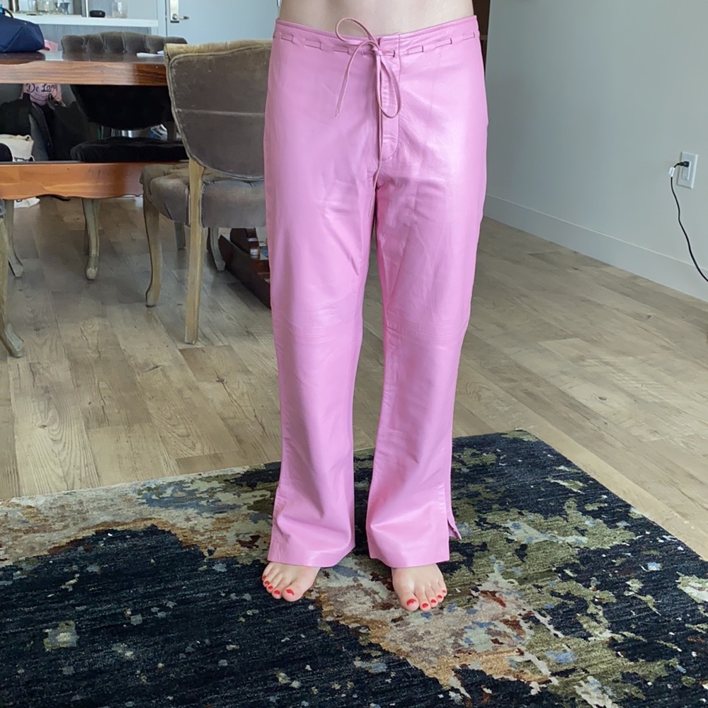 Bubble gum pink super soft leather pants- size 6